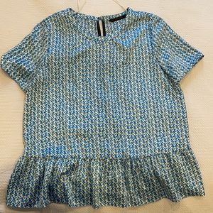 Zara Basic Polka Dot Peplum top